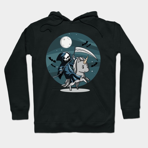 Unicorn Reaper Hoodie by LetsBeginDesigns